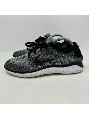 Nike Free RN Flyknit Women’s 10 Black White Knit Running Gym Shoes Lightweight